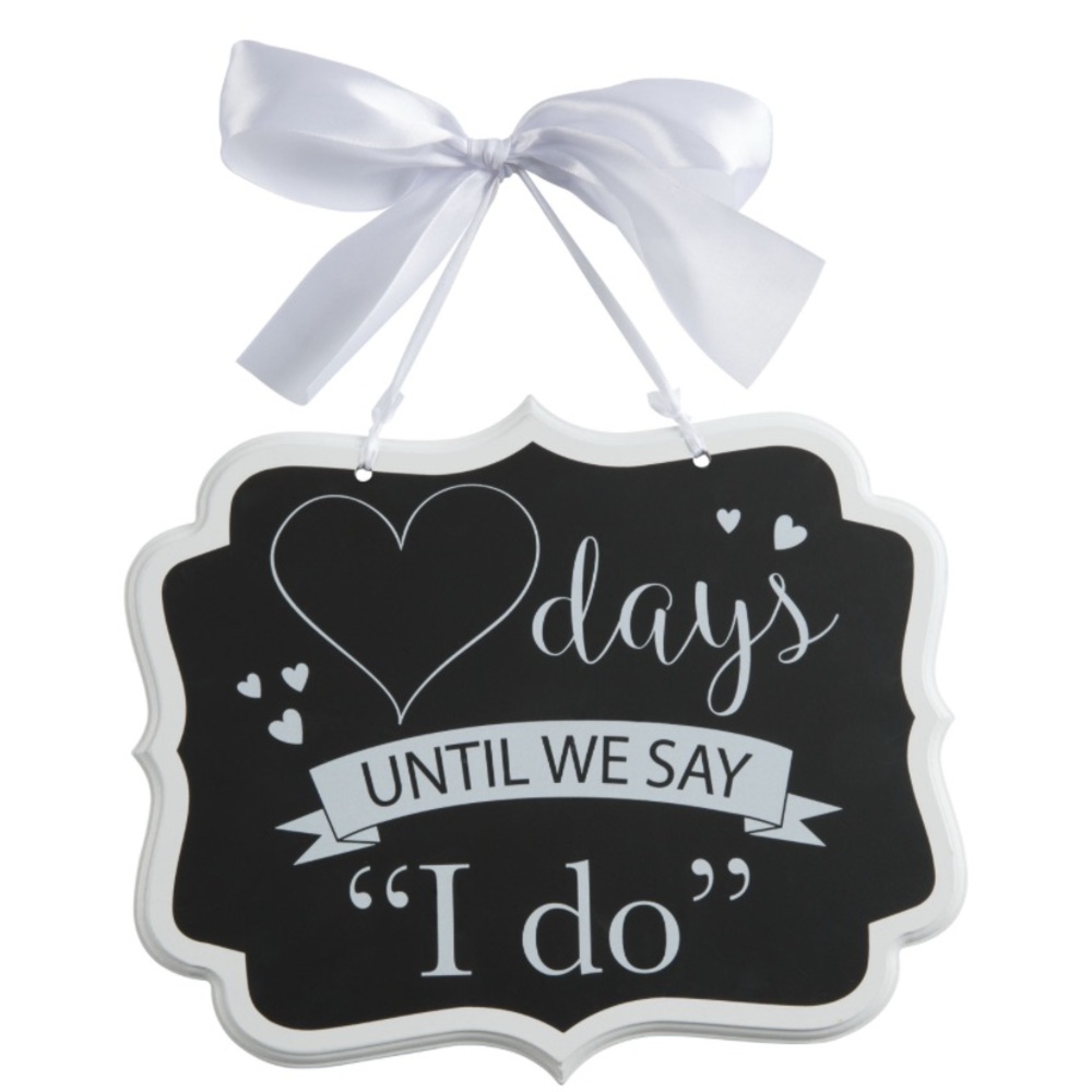 Charming Wedding Countdown Sign with Ribbon